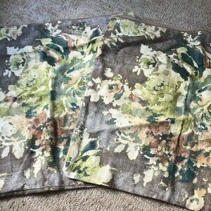 22x22 floral gray and green warm tones pillows 2